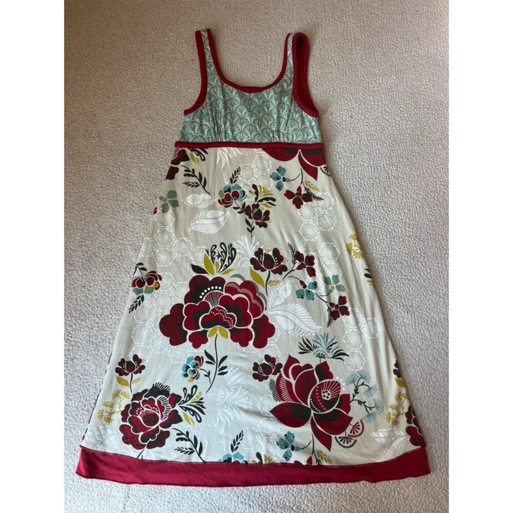 Vintage Athleta Red & Blue & White Floral Hiking Dress Womens XXS